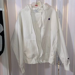 white champion zip up